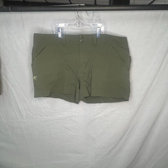 LOT OF 2 Arc'teryx Parapet womens nylon outdoor hiking shorts brown green 14 34W - Picture 7 of 11